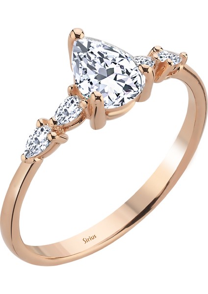 ve Beyaz Topaz Taşlı Arina Yüzük 0447R0093