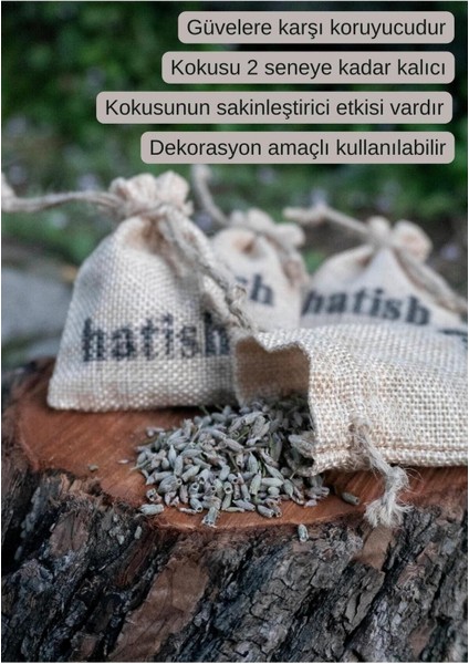 Haki Lavanta Kesesi, 0-10 cm, doğal ve şık çiçek dekoru, hoş koku sağlar