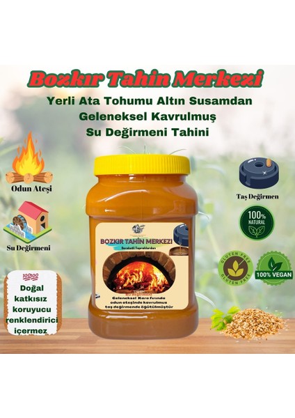 Yerli Ata tuhum Altın Susamı Tahini (kavrulmuş) 930 gr (su değirmeni)