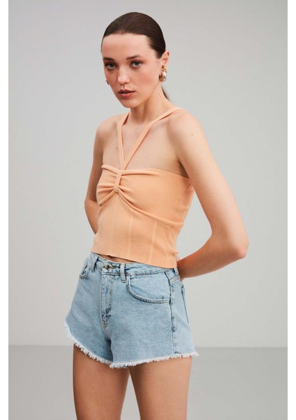 Norah Kadın Regular Kalıp Denim Buz Mavi Şort fiyatları