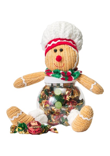 Yılbaşı Özel Karamelli Şeker - Beyaz Şapkalı Kurabiye Adam