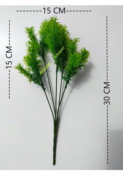 Çam Yeşili Yapay Çiçek Demet, Dikey Bahçe Aranjmanı, 30 cm, Renk: Yeşil
