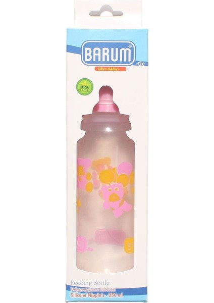 Pembe Ayıcıklı Desenli Biberon 250 ml