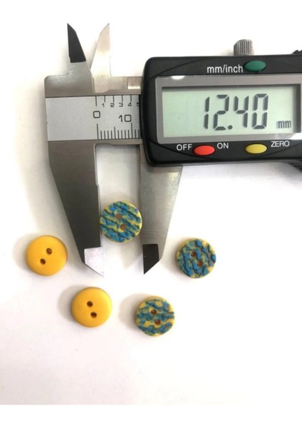 12,5 mm Sarı-Sax Mavi 2 Delikli Özel Üretim Düğme(20 Adet) fiyatları