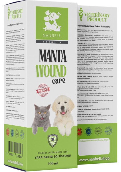 MantaWound Dog&Cat - Yara Bakım Solüsyonu Kedi ve Köpek