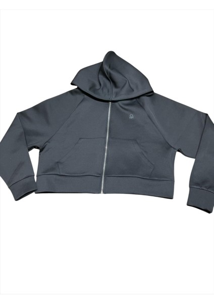 -W21466 Benetton Sweatshirt Kadın Siyah Spor Çeket 72886-001