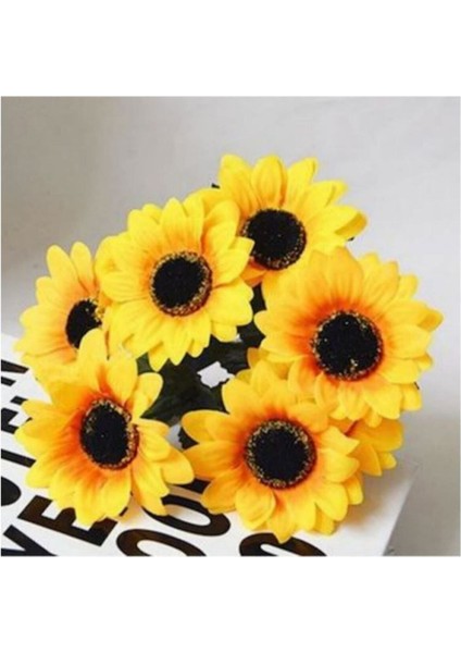 Yapay Lüx Sarı Ayçiçeği Demeti, doğal görünüm, 11-30 cm, güzel dekorasyon. modelleri