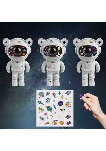 Stickerlı ,kumandalı Astronot Model Gece Lambası