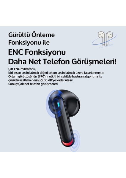 NX10 Çift Mikrofonlu Bt5.2 Tws Bluetooth Kulaklık
