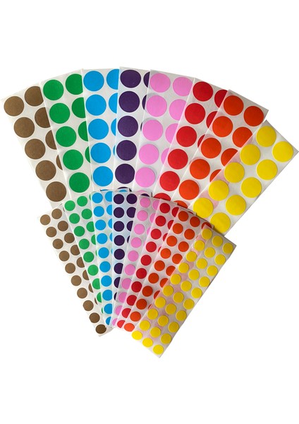 8 Renk 2 Set Ekstra Nokta Etiket | Etkinlik Materyalı | 8 Renk | 800 Adeta