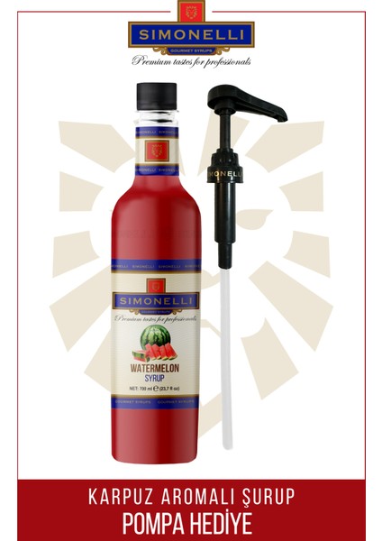 Kahve ve Kokteyl Şurubu Karpuz Aromalı 700 ml + Pompa