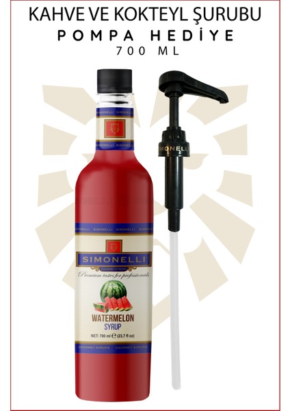 Kahve ve Kokteyl Şurubu Karpuz Aromalı 700 ml + Pompa