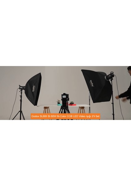 SL60II Bi 60W Bi-Color Cob LED Video Işığı 2'li Set