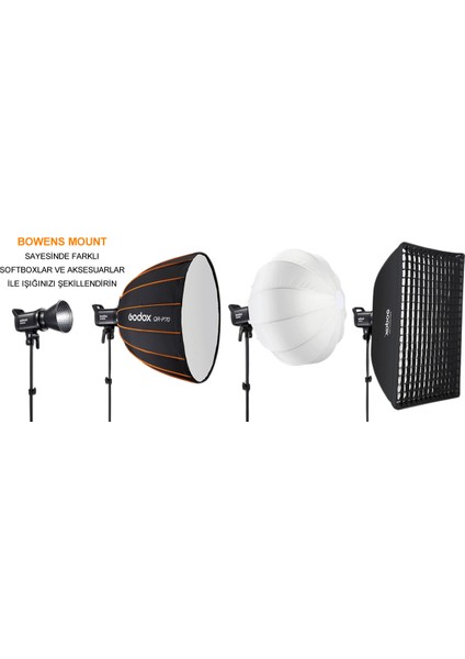 SL60II Bi 60W Bi-Color Cob LED Video Işığı 2'li Set