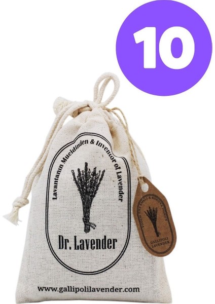 10 Adet Dolap Kokusu Lavanta Kesesi Giysi Arası Kurutulmuş Lavanta Çiçeği Kesesi 22 Gr. Hediyelik