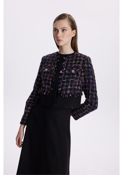 Tweed Desenli Düğme Detaylı Ikili Takım fiyatları