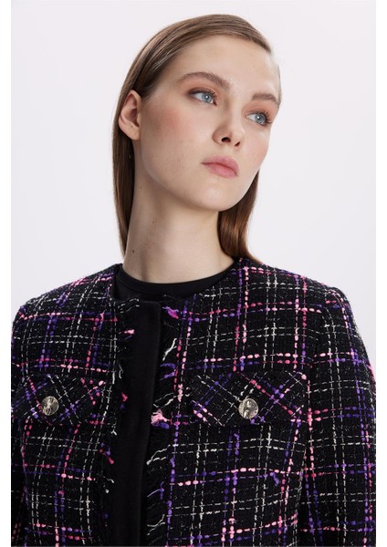 Tweed Desenli Düğme Detaylı Ikili Takım modelleri
