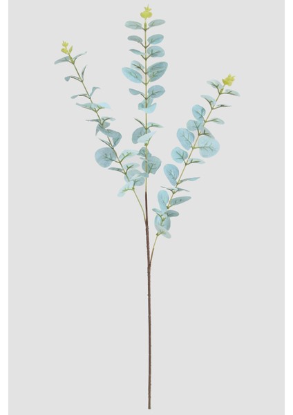 Mavi Renkli Yapay ıslak okaliptus dalı, 82 cm uzunlukta, doğal görünümlü çiçek buketi