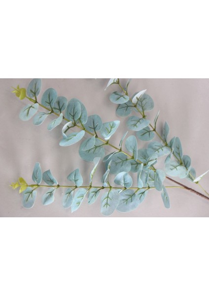 Mavi Renkli Yapay ıslak okaliptus dalı, 82 cm uzunlukta, doğal görünümlü çiçek buketi modelleri