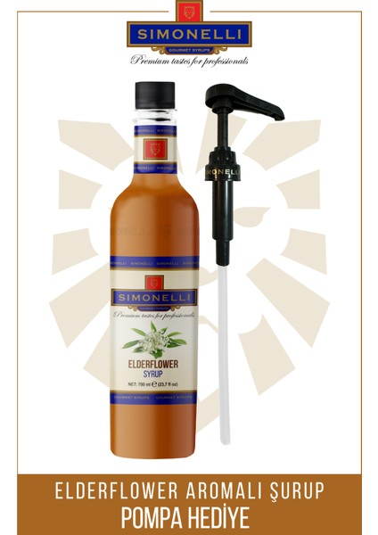 Kahve ve Kokteyl Şurubu Elderflower Aromalı 700 ml + Pompa