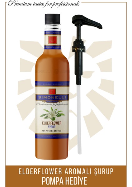 Kahve ve Kokteyl Şurubu Elderflower Aromalı 700 ml + Pompa