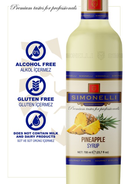 Kahve ve Kokteyl Şurubu Ananas Aromalı 700 ml + Pompa