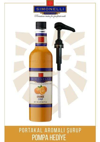 Kahve ve Kokteyl Şurubu Portakal Aromalı 700 ml + Pompa