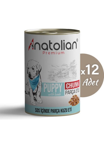 Puppy Lamb Kuzulu Parça Etli Yavru Köpek Konservesi 400 gr 12 Adet