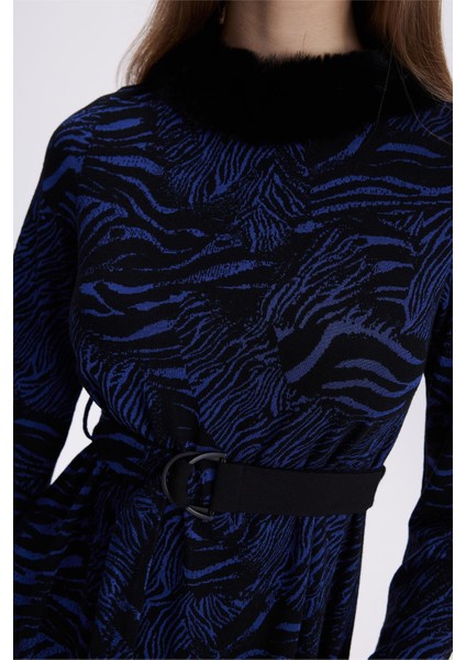 Leopar Desenli Kürk Detaylı Ikili Takım modelleri