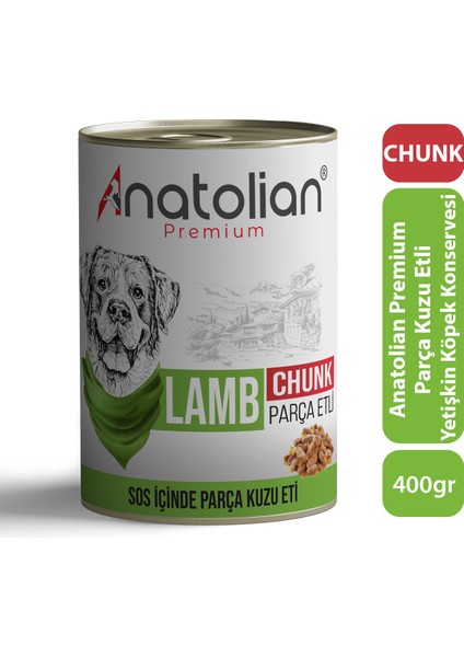 Adult Lamb Kuzulu Parça Etli Yetişkin Köpek Konservesi 400 gr x 6 Adet