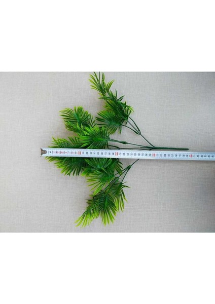5 Dal Tropikal Yapay Bitki, 40 cm, Yeşil, Demeţ