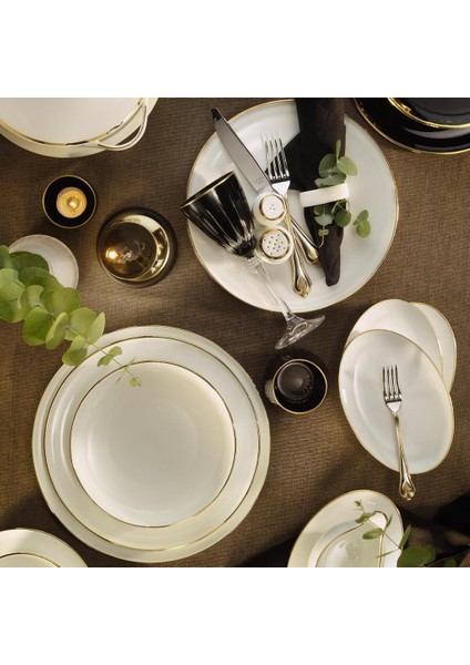 Evaliza Shiny Alto Gold 60 Parça Yemek Takımı