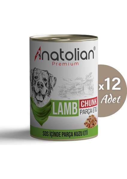 Adult Lamb Kuzulu Parça Etli Yetişkin Köpek Konservesi 400 gr x 12 Adet