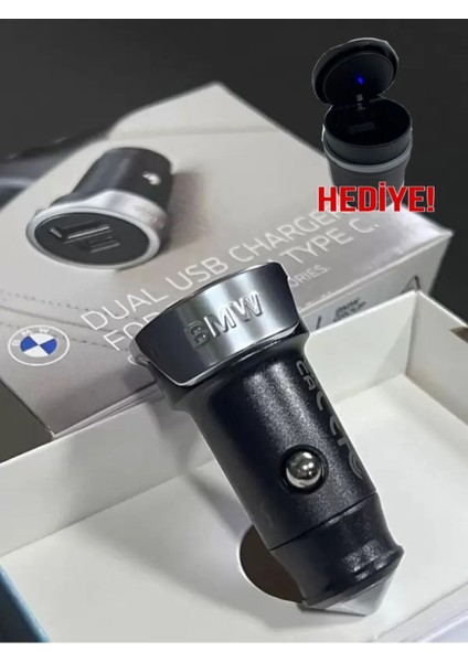Bmw Lisanslı Araba Hızlı Şarj Soketi + Bmw Küllük Hediyeli