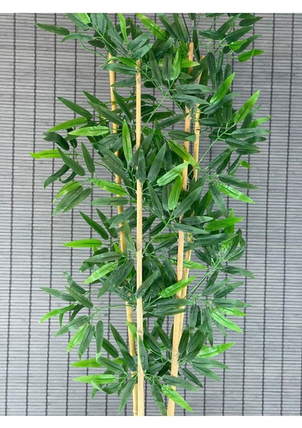 Ahşap ayaklı elips yapay bambu ağaç, 115cm, beyaz, yoğun yapraklı, 5 gövde, tek dal fiyatları