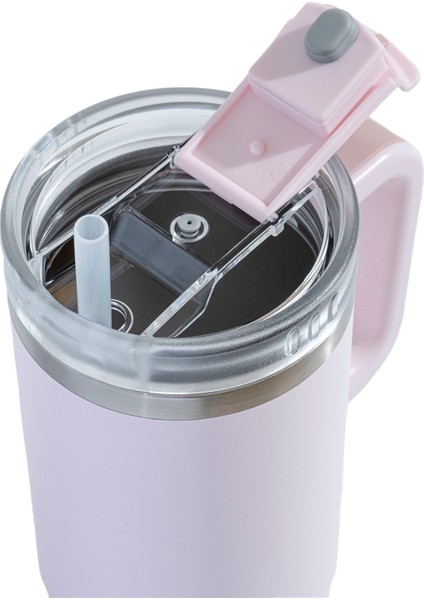 Qq Termos Sızdırmaz Pipetli Çift Duvarlı Vakumlu 900ML