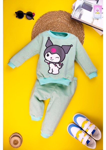 Çocuk Karakter Desenli Takım - Şardonlu Yumuşacık Pamuklu Bebek Sweatshirt Takımı | Kışa Özel