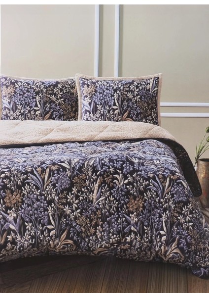 Comforter Set, Tek Kişilik Yorgan Seti (160x240)-Botanıc Mavi