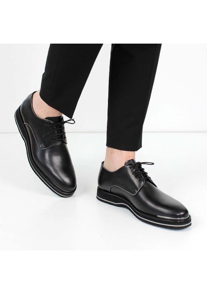 Erkek Siyah Bağcıklı Deri Klasik Ayakkabı fiyatları
