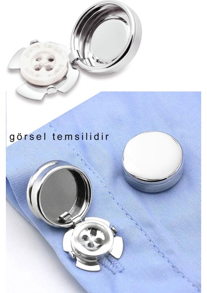 Siyah Renk Çapa Gömlek Düğmesine Geçme Klipsli Kol Düğmesi