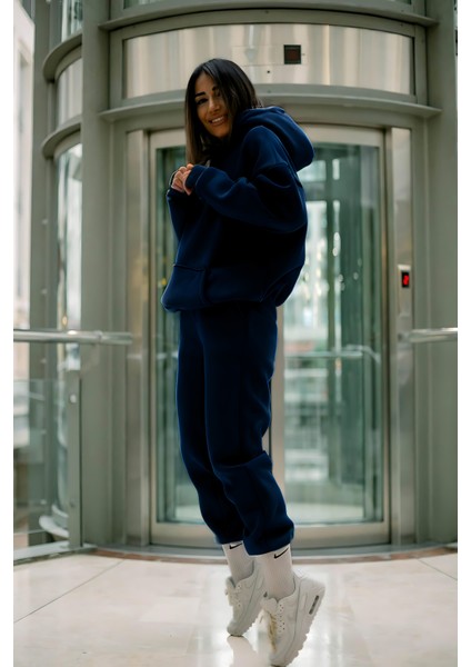 Yeni Sezon Ultra Yumuşak Kalın Eşofman Takımı Lacivert