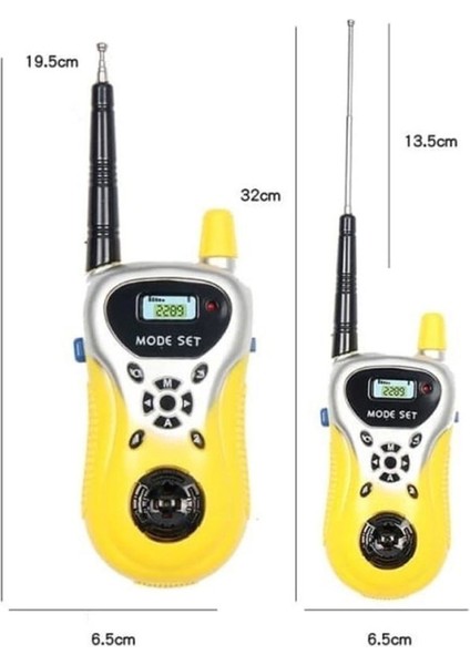 40-100 Metre Çekim Mesafeli Oyuncak Çocuk Telsizi Sarı Renk fiyatları