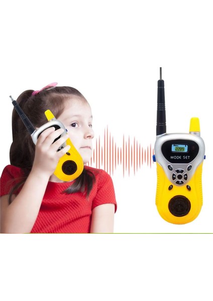 40-100 Metre Çekim Mesafeli Oyuncak Çocuk Telsizi Sarı Renk fırsatları