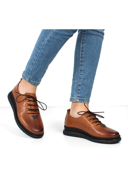 Kadın Taba Bağcıklı Kalın Tabanlı Deri Ayakkabı fiyatları