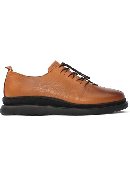 Kadın Taba Bağcıklı Kalın Tabanlı Deri Ayakkabı