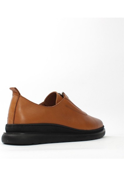Kadın Taba Fermuarlı Kalın Tabanlı Deri Ayakkabı indirimleri