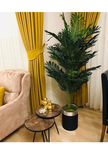 Beyaz Yapay Ağaç Saksıda 150 cm, Gümüş Detaylı, Ithal, Zarif ve Şık Dekorasyon Parçası
