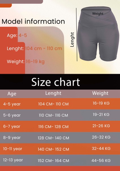 Kız Çocuk Yüksek Bel Kruvaze Kemer, Biker, Koşu, Yürüyüş, Spor, Atletik, Egzersiz, Fittness Kısa Tayt indirimleri