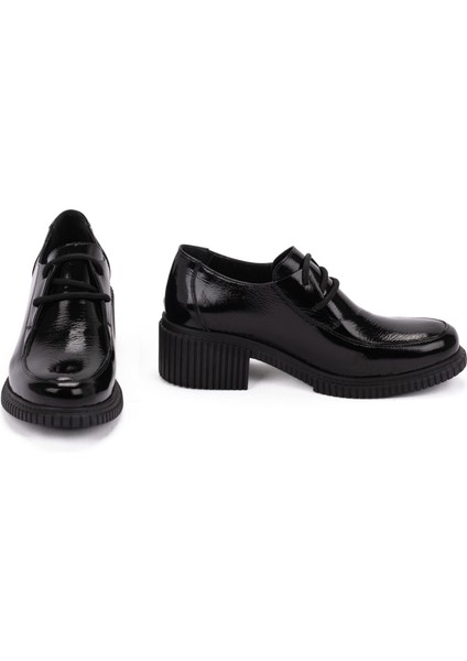 Kadın Deri Topuklu Günlük Rahat Bağcıklı Oxford Ayakkabı indirimleri