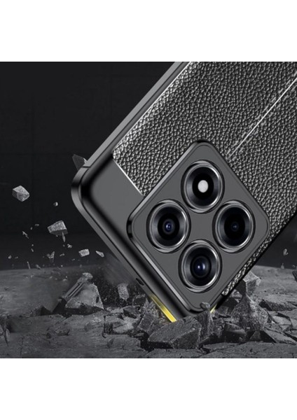 Xiaomi 14T Pro Uyumlu Silikon Kılıf Deri Desenli Kamera Korumalı Darbe Emici Kapak modelleri
